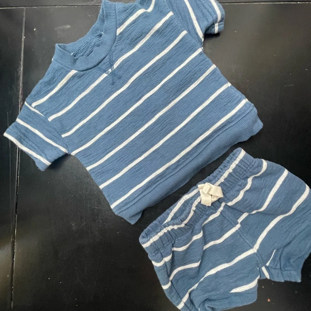 Baby 2-Piece Terry Top & Short Set Made with Organic Cotton in Stripes